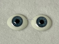 Glass Eyes: Solid Half Oval Flat Back Baby Blue