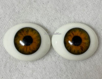 Glass Eyes: Solid Half Oval Flat Hazel