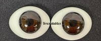 Glass Eyes: Solid Half Oval Flat Brown