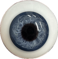 German Glass Figure Eyes for Dolls Large Pupil: Full Round Baby Blue #26