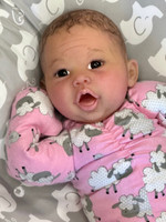 Colby Silicone Reborn CUDDLE BABY Ethnic Skin Tone by Ping Lau Ready to Go Pink Sheep  18"
