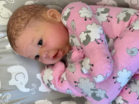 Colby Silicone Reborn CUDDLE BABY Ethnic Skin Tone by Ping Lau Ready to Go Pink Sheep  18"