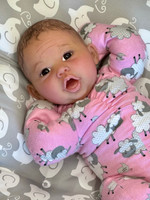 Colby Silicone Reborn CUDDLE BABY Ethnic Skin Tone by Ping Lau Ready to Go Pink Sheep  18"