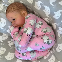 Colby Silicone Reborn CUDDLE BABY Ethnic Skin Tone by Ping Lau Ready to Go Pink Sheep  18"