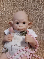 EKK Anna Banana Reborn Vinyl  Baby Chimp Doll Kit by Yulia Shaver 8"