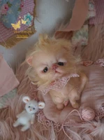 EKK Periwinkle the Kitten Laying Reborn Vinyl Doll Kit by Cindy Musgrove 8"