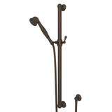 18 Inch Palladian Decorative Grab Bar Set with Single-Function Handshower Hose and Outlet - Tuscan Brass | Model Number: 1281TCB - Product Knockout