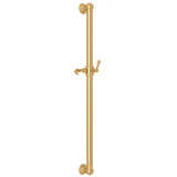 36 Inch Decorative Grab Bar with Lever Handle Slider - Italian Brass | Model Number: 1362IB - Product Knockout