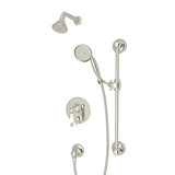 Arcana Pressure Balance Shower Package - Polished Nickel with Ornate White Porcelain Lever Handle | Model Number: ACKIT280ENOP-PN - Product Knockout