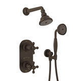 Arcana Thermostatic Shower Package - Tuscan Brass with Cross Handle | Model Number: ACKIT55EX-TCB - Product Knockout