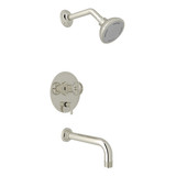 Campo Pressure Balance Shower Package - Polished Nickel with Industrial Metal Wheel Handle | Model Number: CMKIT210NIW-PN - Product Knockout