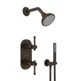 Campo Thermostatic Shower Package - Tuscan Brass with Industrial Metal Lever Handle | Model Number: CMKIT55IL-TCB - Product Knockout