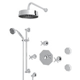 Deco Thermostatic Shower Package - Polished Chrome with Cross Handle | Model Number: U.KIT58X-APC - Product Knockout