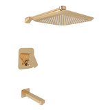 Hoxton Pressure Balance Shower Package - English Gold with Metal Lever Handle | Model Number: U.KIT900LS-EG - Product Knockout