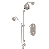 Georgian Era Thermostatic Shower Package - Satin Nickel with Metal Lever Handle | Model Number: U.KIT72LS-STN - Product Knockout