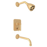 Graceline Pressure Balance Shower Package - Satin Brass with Metal Lever Handle | Model Number: MBKIT230NLMSTB - Product Knockout