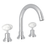 Lombardia C-Spout Widespread Bathroom Faucet - Polished Chrome with Cristallo Di Rocca Handle | Model Number: A2228PCCRAPC-2 - Product Knockout