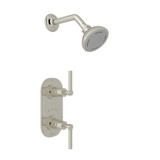 Lombardia Thermostatic Shower Package - Polished Nickel with Metal Lever Handle | Model Number: LOKIT51LM-PN - Product Knockout