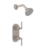 Lombardia Thermostatic Shower Package - Satin Nickel with Metal Lever Handle | Model Number: LOKIT51LM-STN - Product Knockout