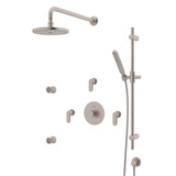 Meda Thermostatic Shower Package - Satin Nickel with Metal Lever Handle | Model Number: LVKIT370L-STN - Product Knockout