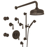 Palladian Thermostatic Shower - Tuscan Brass with Metal Lever Handle | Model Number: AKIT99LM-TCB - Product Knockout