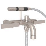 Pirellone Exposed Tub Filler with Handshower - Satin Nickel with Metal Lever Handle | Model Number: BA7L-STN - Product Knockout