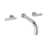 Pirellone Wall Mount Widespread Bathroom Faucet - Polished Chrome with Metal Lever Handle | Model Number: BA351L-APC/TO-2 - Product Knockout