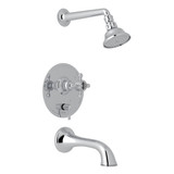 Pressure Balance Shower Package - Polished Chrome with Crystal Cross Handle | Model Number: AKIT320ENXC-APC - Product Knockout