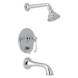 Pressure Balance Shower Package - Polished Chrome with White Porcelain Lever Handle | Model Number: AKIT320ENLP-APC - Product Knockout