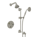 Pressure Balance Shower Package - Polished Nickel with Crystal Cross Handle | Model Number: AKIT300ENXC-PN - Product Knockout