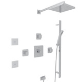 Quartile Thermostatic Shower Package - Polished Chrome with Cube Knob Handle | Model Number: CUKIT370HB-APC - Product Knockout