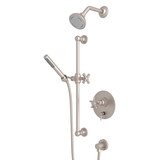 San Giovanni Pressure Balance Shower Package - Satin Nickel with Five Spoke Cross Handle | Model Number: SGKIT230NX-STN - Product Knockout