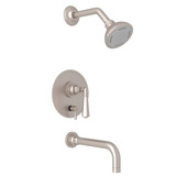 San Giovanni Pressure Balance Shower Package - Satin Nickel with Metal Lever Handle | Model Number: SGKIT210NLM-STN - Product Knockout
