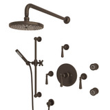 San Giovanni Thermostatic Shower Package - Tuscan Brass with Metal Lever Handle | Model Number: SGKIT27LM-TCB - Product Knockout