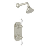 Thermostatic Shower Package - Polished Nickel with White Porcelain Lever Handle | Model Number: AKIT51ELP-PN - Product Knockout