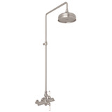 Thermostatic Shower Package - Satin Nickel with White Porcelain Lever Handle | Model Number: AKIT49172LPSTN - Product Knockout