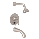 Verona Pressure Balance Shower Package - Satin Nickel with Metal Lever Handle | Model Number: RBKIT80ENLM-STN - Product Knockout