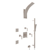 Wave Thermostatic Shower Package - Satin Nickel with Metal Lever Handle | Model Number: WAVEKIT390L-STN - Product Knockout
