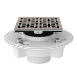 PVC 2 Inch X 3 Inch Drain Kit with Weave Decorative Cover - Satin Nickel | Model Number: SDPVC2/3-3142STN - Product Knockout