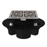 ABS 2 Inch X 3 Inch Drain Kit with 3144 Mosaic Decorative Cover - Satin Nickel | Model Number: SDABS2/3-3144STN - Product Knockout