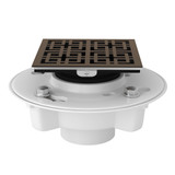 PVC 2 Inch X 3 Inch Drain Kit with Weave Decorative Cover - Tuscan Brass | Model Number: SDPVC2/3-3142TCB - Product Knockout