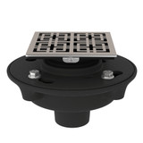 Cast Iron 2 Inch No Hub Drain Kit with 3142 Weave Decorative Cover - Satin Nickel | Model Number: SDCI2-3142STN - Product Knockout