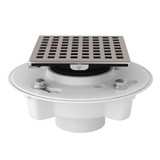 PVC 2 Inch X 3 Inch Drain Kit with Matrix Decorative Cover - Satin Nickel | Model Number: SDPVC2/3-3143STN - Product Knockout