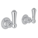 Georgian Era 3/4 Inch Wall Valves Pair - Polished Chrome with Metal Lever Handle | Model Number: U.3772LS-APC - Product Knockout