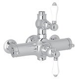 Exposed Thermostatic Valve - Polished Chrome with White Porcelain Lever Handle | Model Number: A4917LPAPC - Product Knockout
