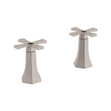 Bellia Set of Hot and Cold 1/2 Inch Sidevalves - Satin Nickel with Cross Handle | Model Number: BE120X-STN - Product Knockout