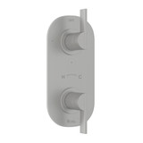 Soriano 1/2 Inch Thermostatic and Diverter Control Trim - Brushed Stainless Steel with Metal Lever Handle | Model Number: SOR-32-SB - Product Knockout