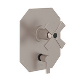 Bellia Pressure Balance Trim with Diverter - Satin Nickel with Cross Handle | Model Number: BE210NX-STN - Product Knockout