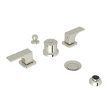 Quartile Five Hole Bidet Faucet - Polished Nickel with Metal Lever Handle | Model Number: CU595L-PN - Product Knockout