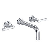 Lombardia Wall Mount Widespread Bathroom Faucet - Polished Chrome with Metal Lever Handle | Model Number: A2207LMAPCTO-2 - Product Knockout